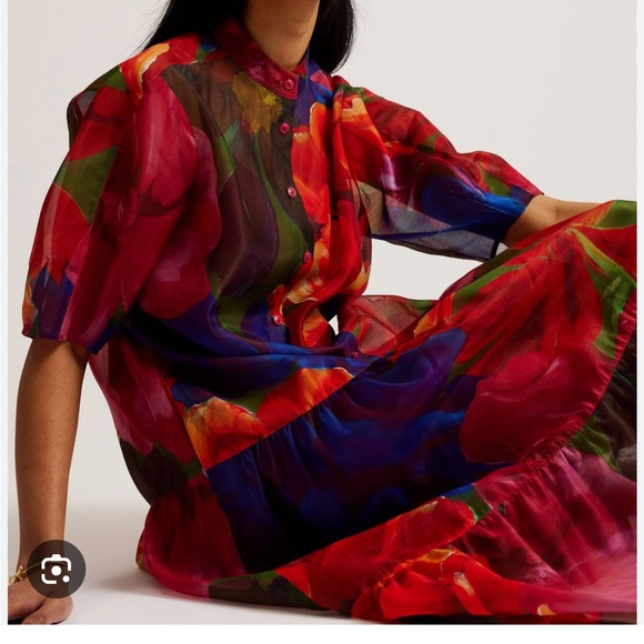 Ted Baker MIRU Floral Print Midi Dress - Picture 3 of 9